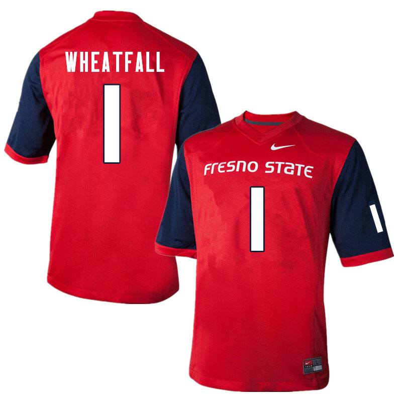 Men #1 Keric Wheatfall Fresno State Bulldogs College Football Jerseys Sale-Red - Click Image to Close